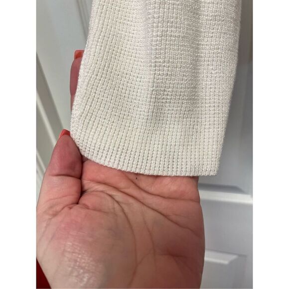 Cyrus Winter White Waffle Knit Hoodie Sweater sz XL NWOT - Picture 4 of 7